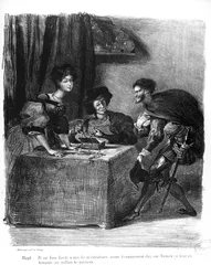 Mephistophélès, Martha et Marguerite, de Faust de Goethe, 1828 (illustration)